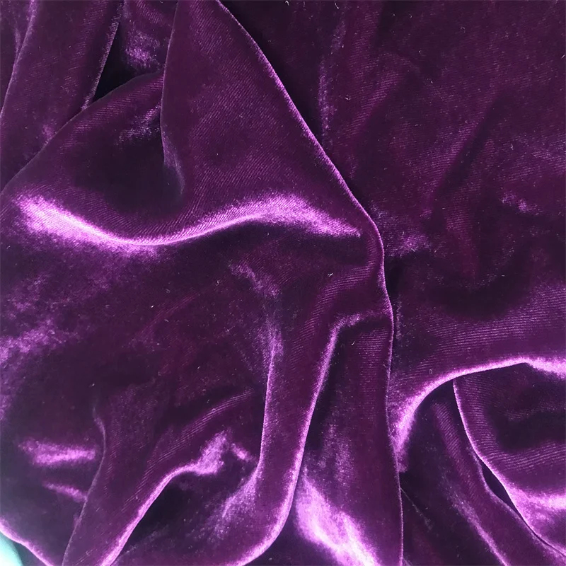 Pure 100%  Silk Velvet Fabric Solid Color for Garment from China Factory Direct with Wholesale Price