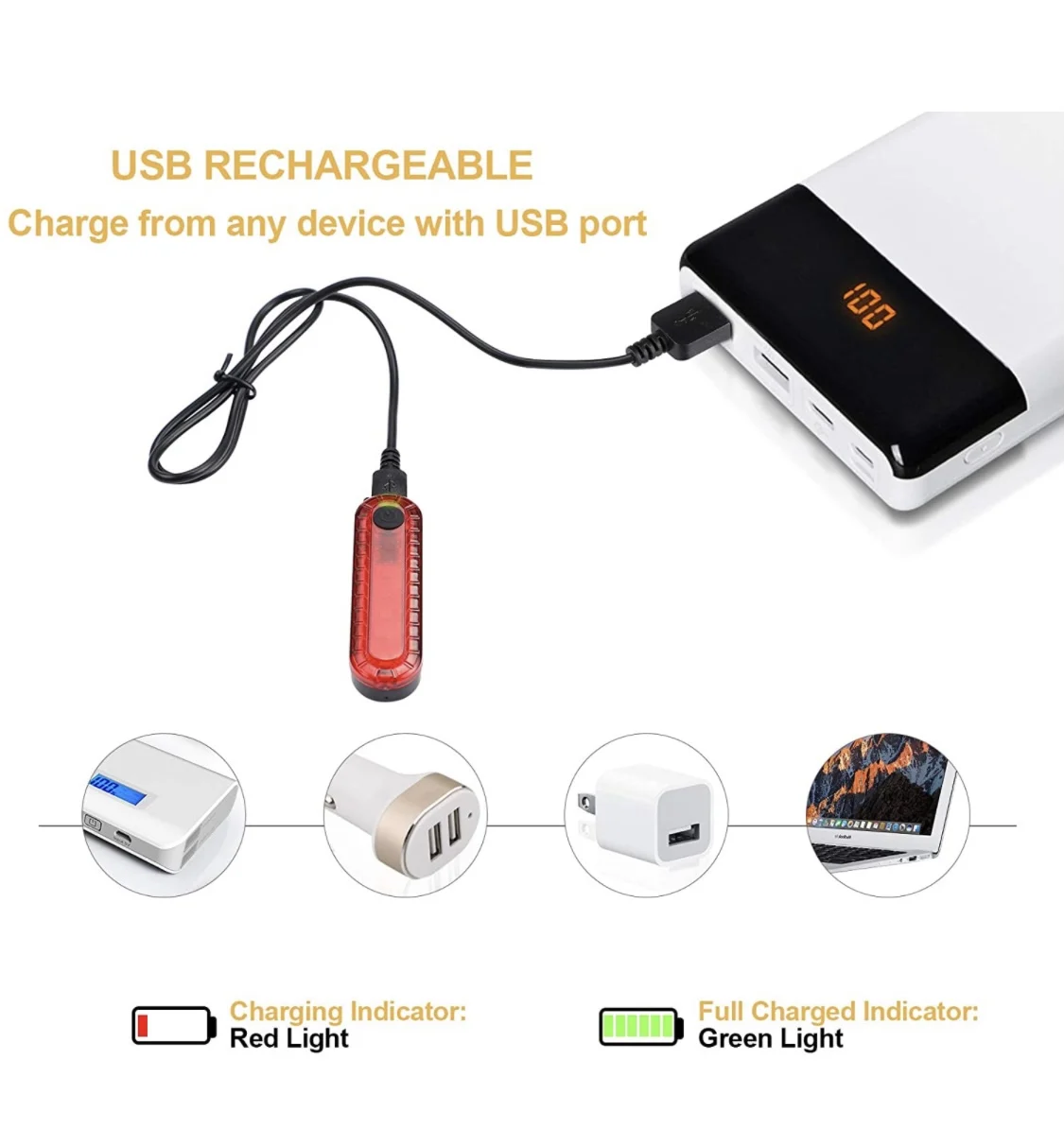 Usb Charging Lights Suitable Night Riding Bicycle Lights Bright Bicycle Front Tail Rechargeable Night Riding Bike Led Light