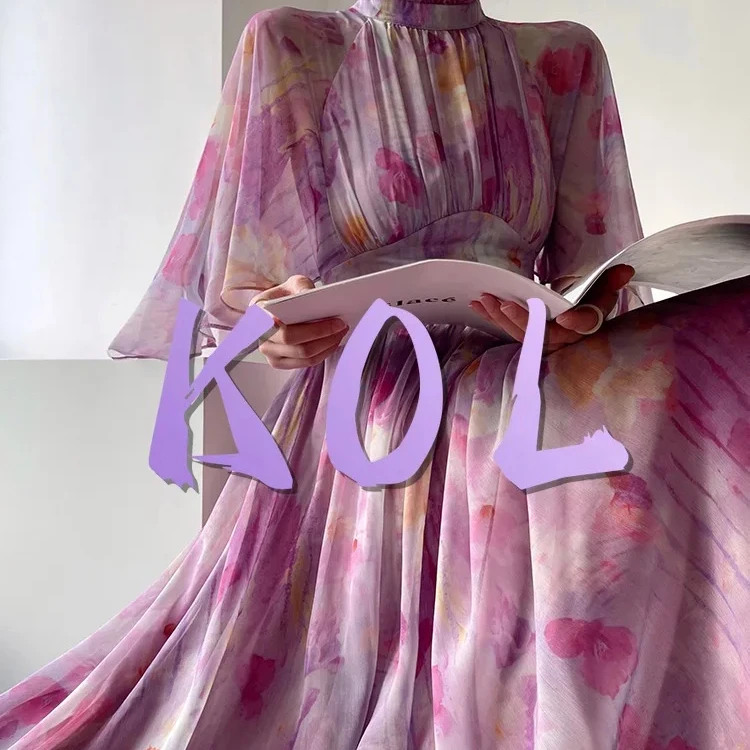 Женское Платье макси с цветочным принтом