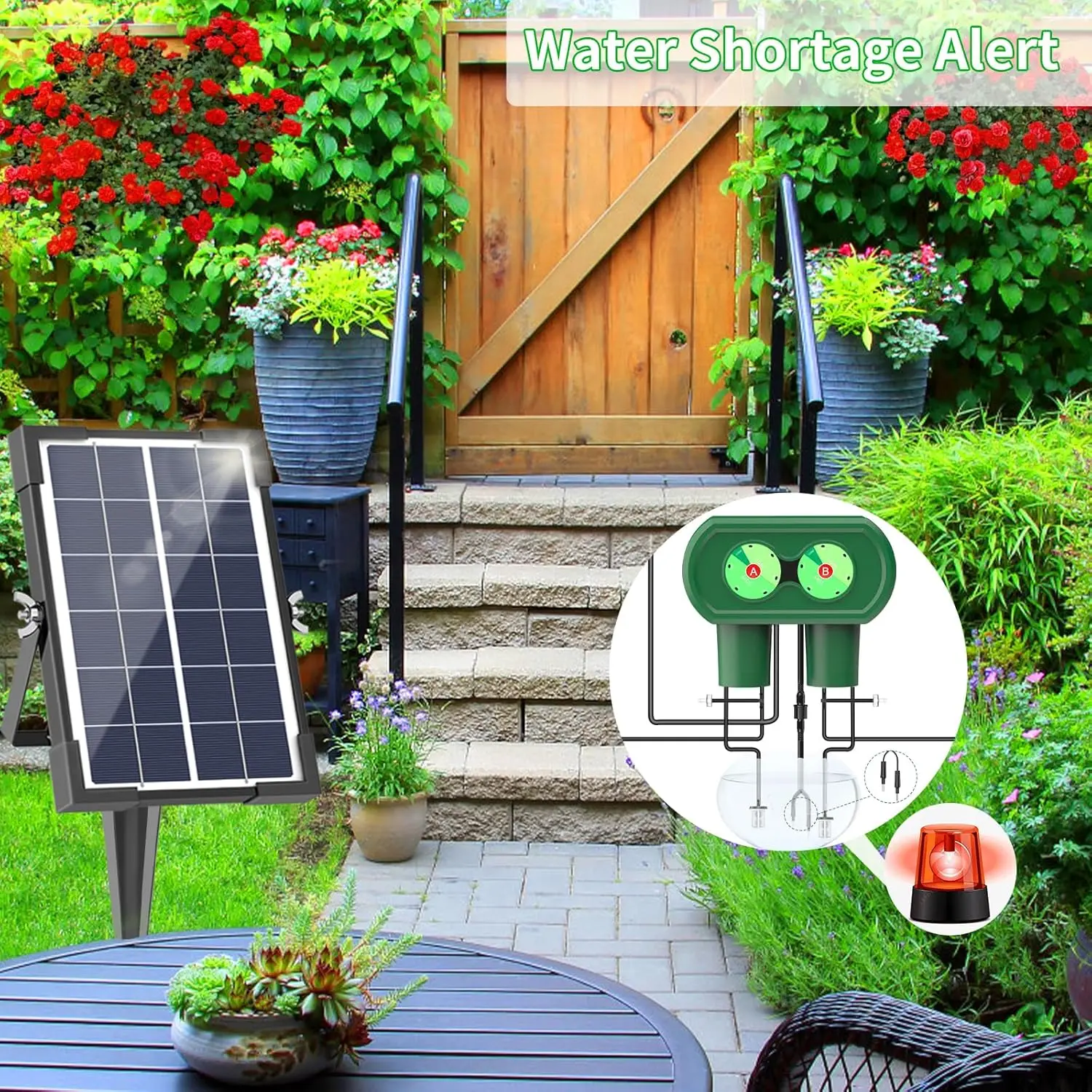Solar Automatic Plant Self Watering System Devices for Plants on Outdoor Balcony Plant Bed the Green Home Drip Irrigation Kit