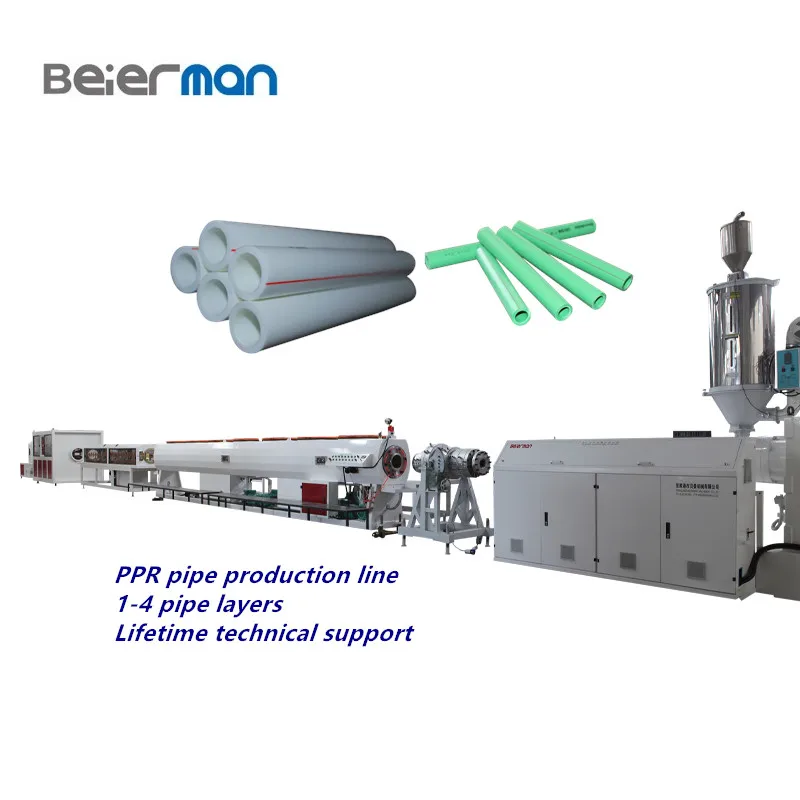 Beierman cost of SJ75/38 single screw extrusion 200mm-315mm HDPE PE large diameter pipe making machinery plastic extruders
