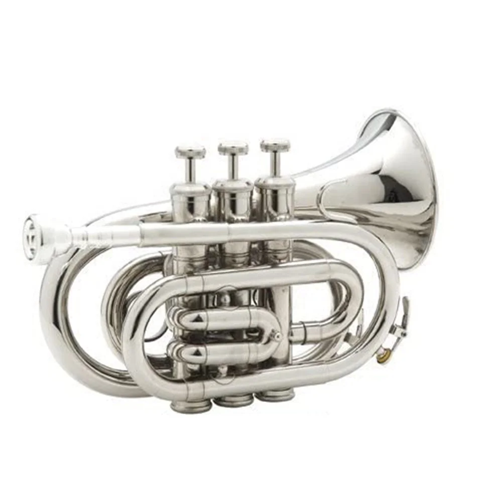 SEASOUND OEM Дешевый никелевый мини-карманный трубочный инструмент, тромпет JYPT406N