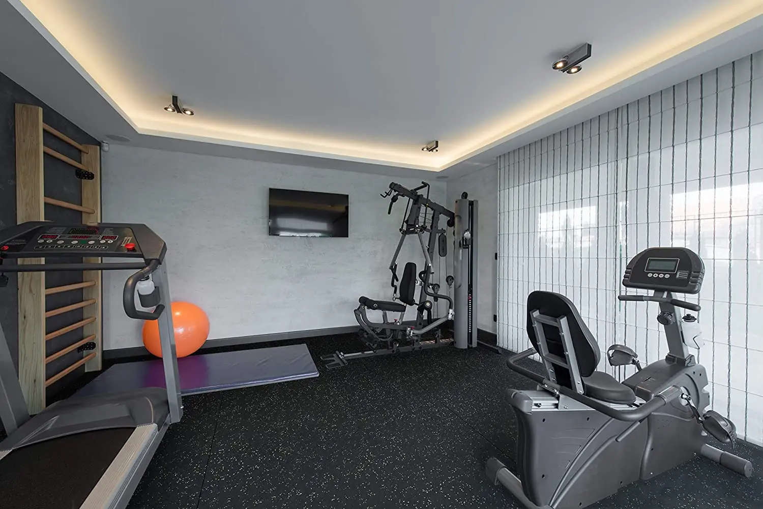 Gym Fitness Rubber Flooring (8mm) Heavy Duty Commercial Protective Gym Floor Roll