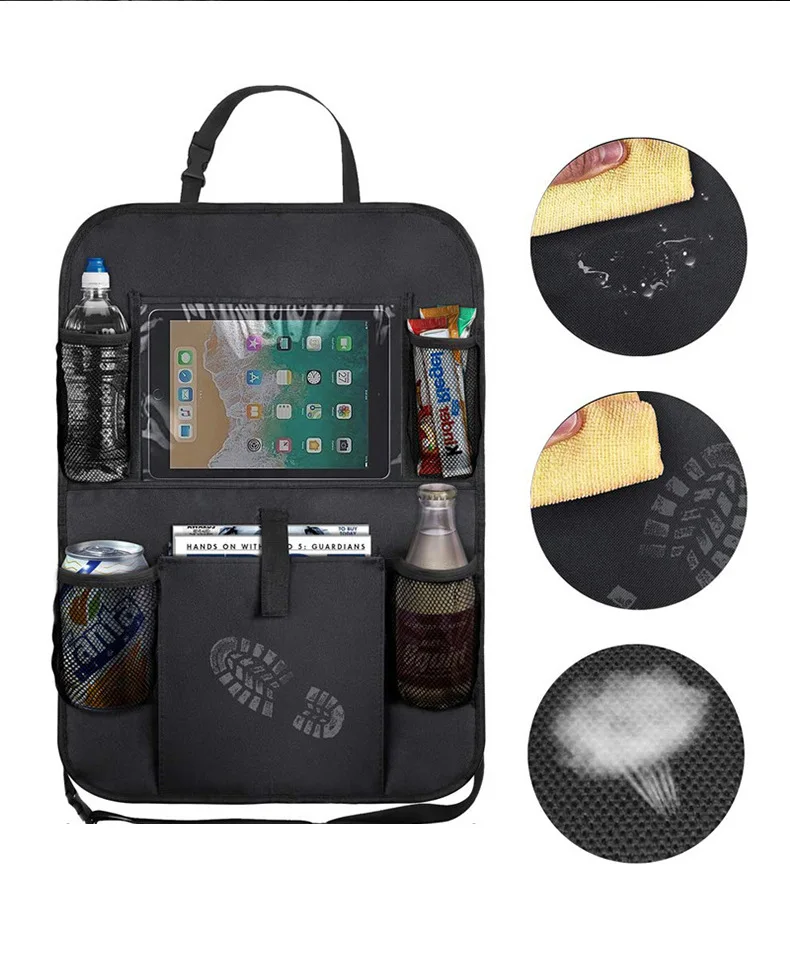 Oxford Fabric Multifunctional Car Seat Protector Backseat Organizer Car Storage Bag Interior Accessory