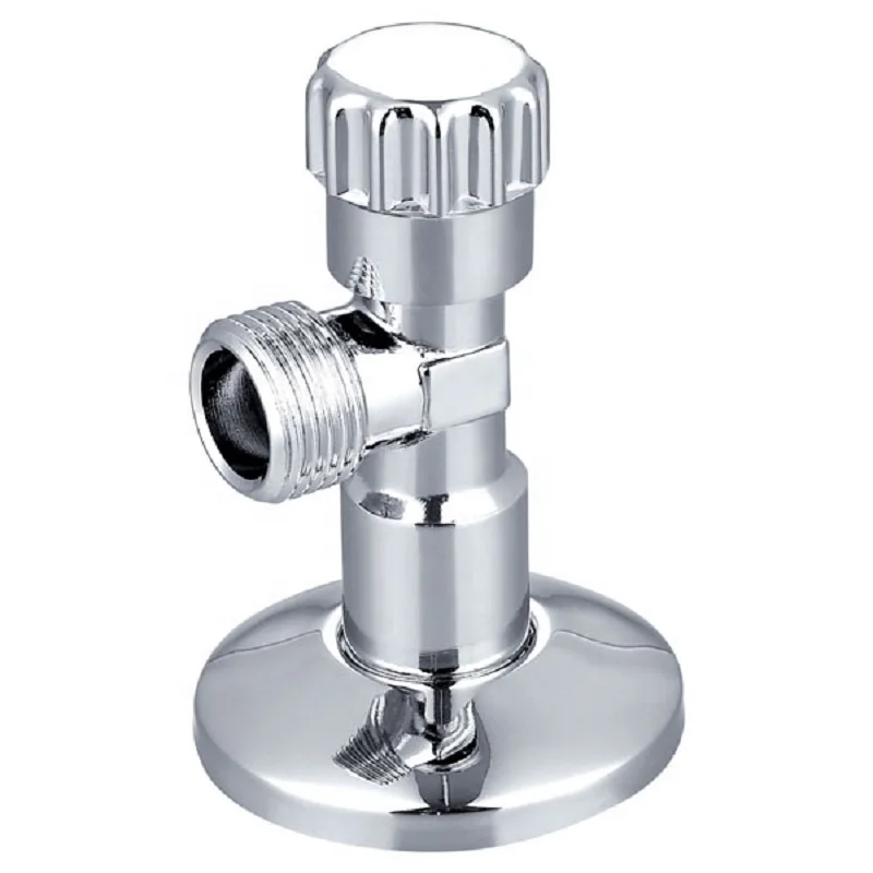 Two way chrome plated brass water angle valve with decorative cover