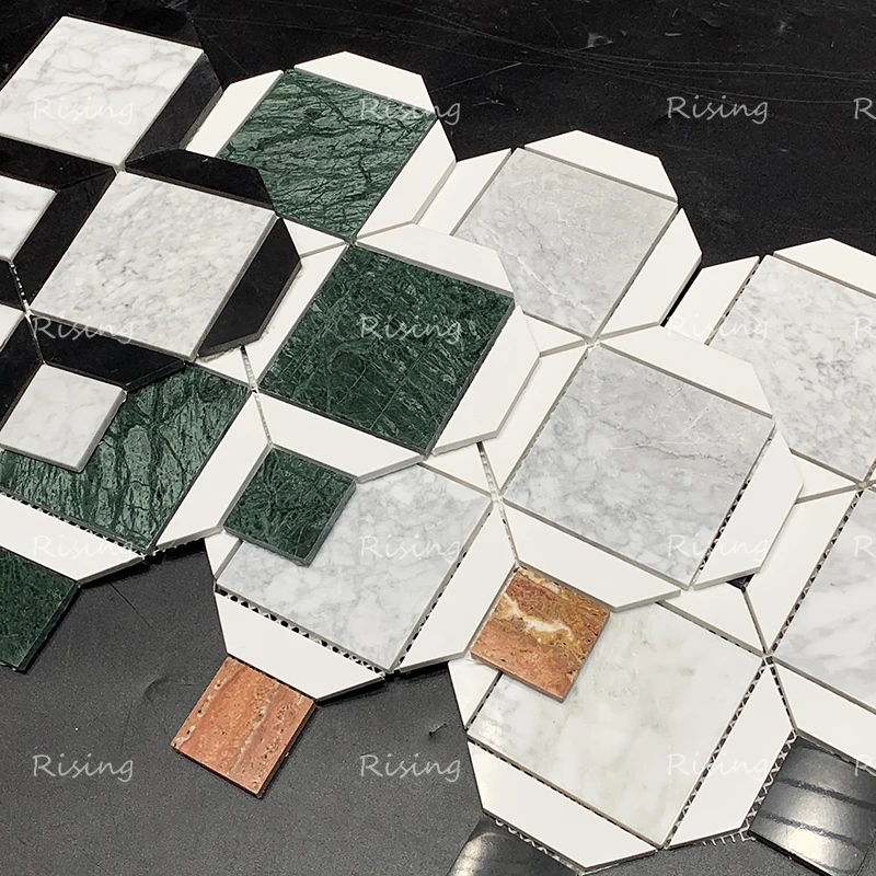 New Diamond Shaped natural Marble Mosaic Hotel Floor Kitchen Bathroom Wall Natural Stone Mosaic