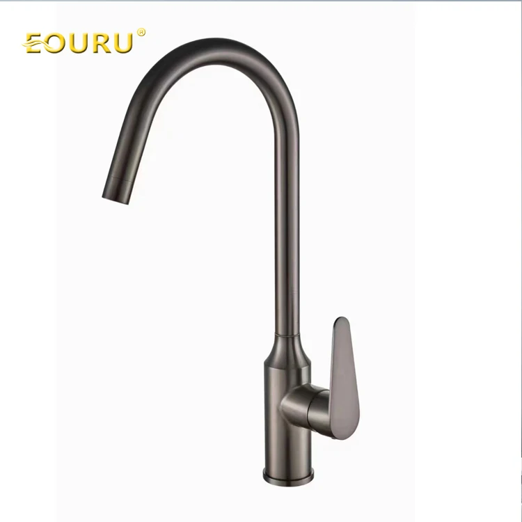 EOURU Commercial Luxury Water Brush 304 Sink Stainless Steel Grey Spray Universal Flexible Sink Kitchen Mixer Taps