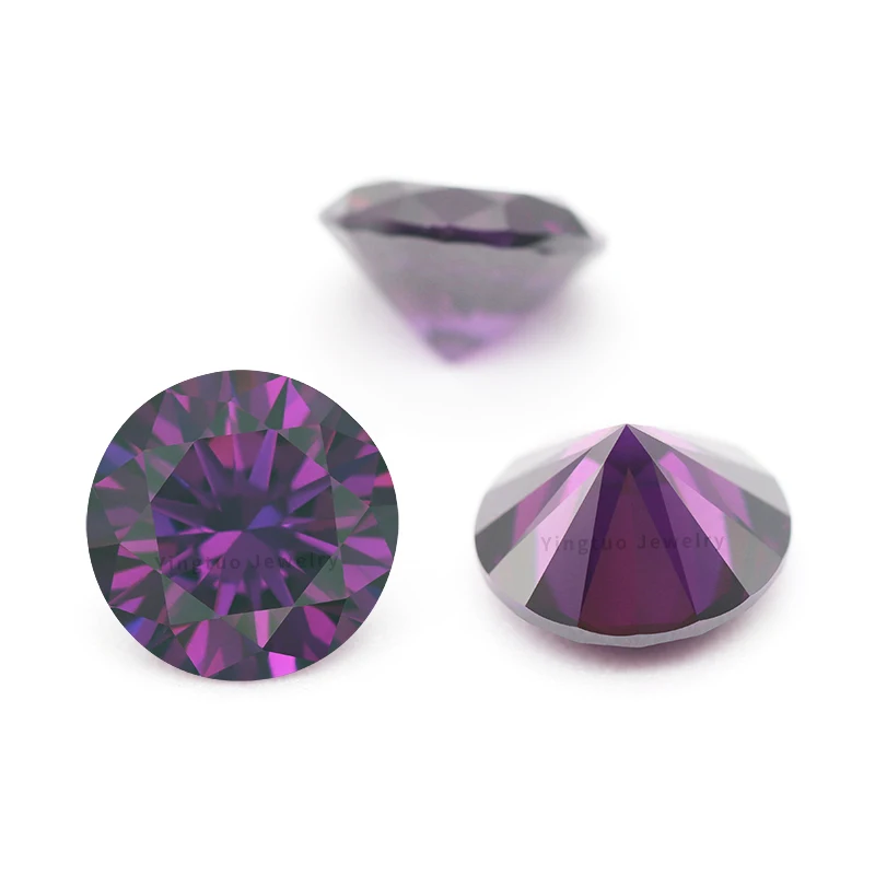 Manufacturers D-Amethyst Brilliant Round Cut Cubic Loose Stone Gemstone