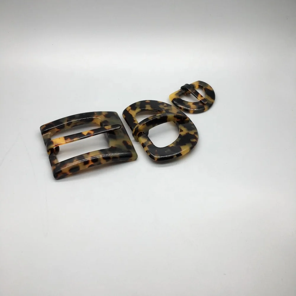 Cellulose Acetate accessories for Garment and bag belt buckle strap handle O-rings parts accessories and logo labels handbag