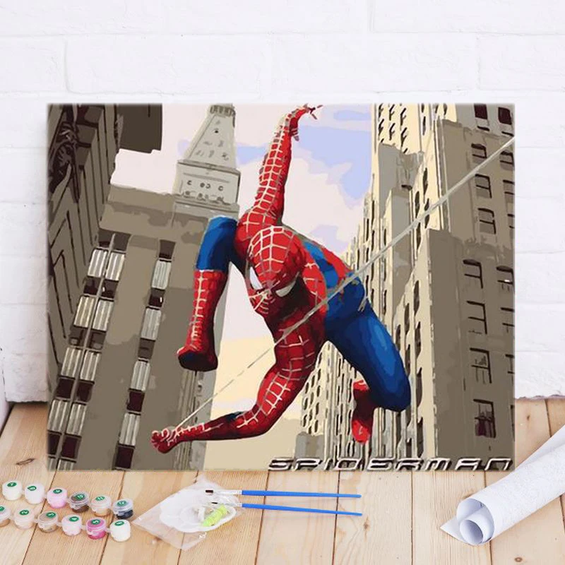 High Quality Super Hero painting by numbers Custom Home Decoration Colorful Portrait Oil Painting DIY Canvas Painting by Numbers