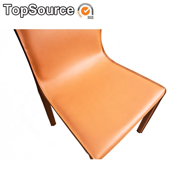 
Simple Style Vintage Leather Dining Room Chair Hotel Luxury Dining Chair 
