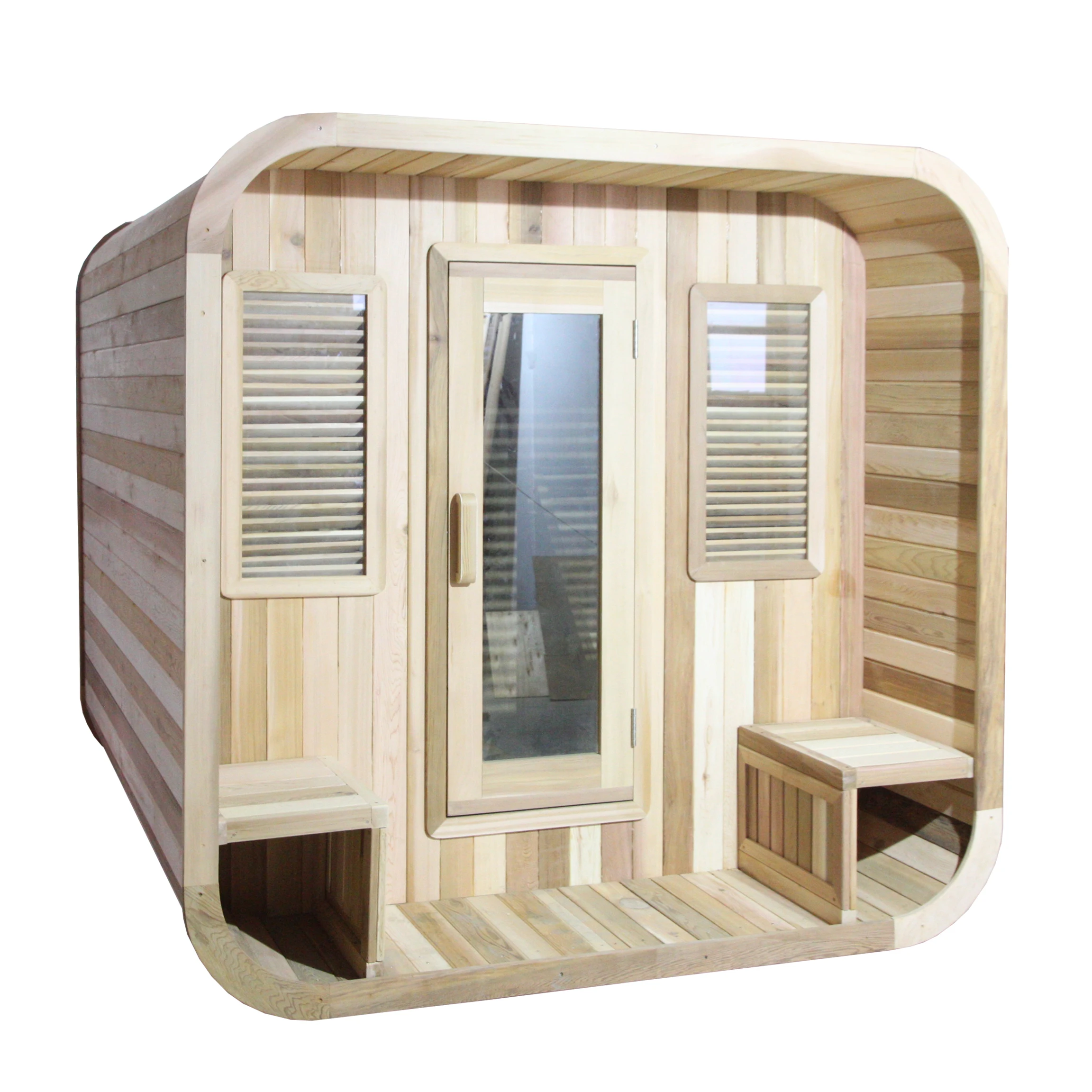 Cube Sauna Factory Supply Outdoor Canadian Red Cedar/Hemlock/Spruce cube sauna wood steam sauna