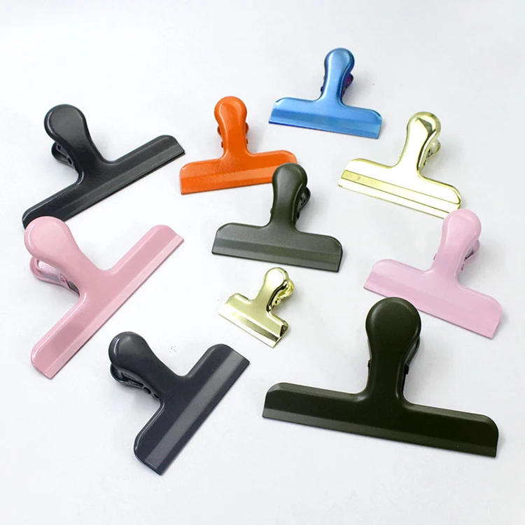 Stainless steel Stationery metal clips 120mm Nordic Creative colors Metal sealing clip Long tail clip