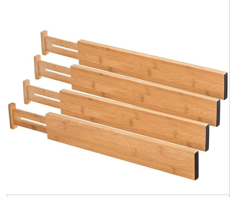 Adjustable Household Wood Cabinet Drawer Storage Bamboo Expandable Drawer Expansion Prtition