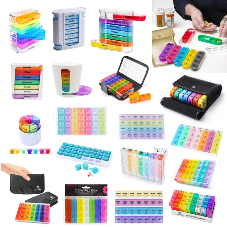 Cheapest Price Portable Plastic Pill box/Pill Organizer/Medicine Storage Case, Customized Logo Is Welcome, 7/14/28/30 Days