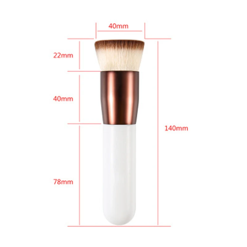 ZYF#209 single flat top white wooden handle foundation brush makeup beauty tools for BB cream brush make up