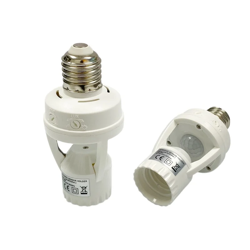Ac110v-220v 360 Degrees Ir Infrared Human Body Sensor Plug Socket Switch Base Led Bulb E27 Motion Sensor Lamp Holder