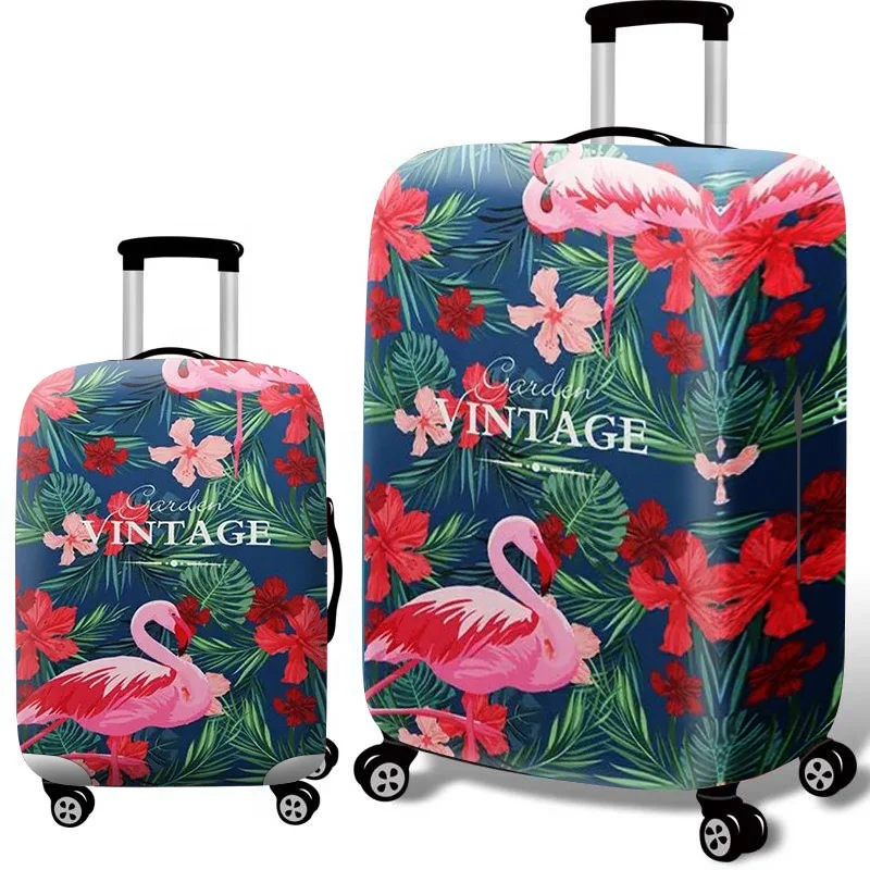Spandex Material Custom Print Waterproof Suitcase travel bag Protector Elastic Luggage Cover