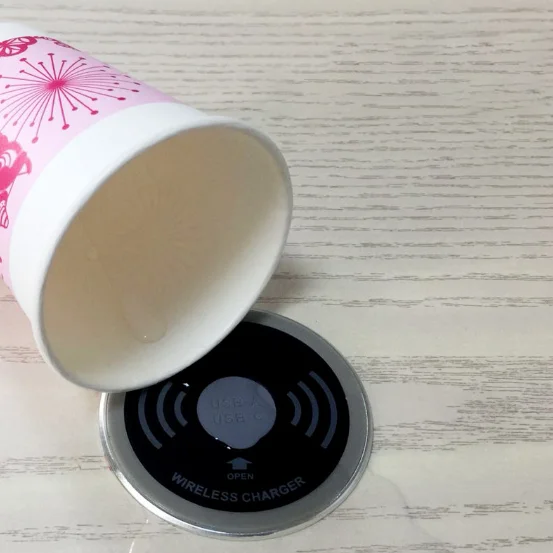 Desktop Waterproof Qi Wireless Charger with usb type-c/ Built-in Office Desk Grommet Wireless furniture module Charging Station