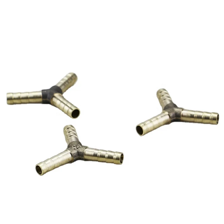 6/8/10/12MM Y Branch Copper Tee Pipe Fitting Joints 3 Way Fuel water Air Pipe Connector