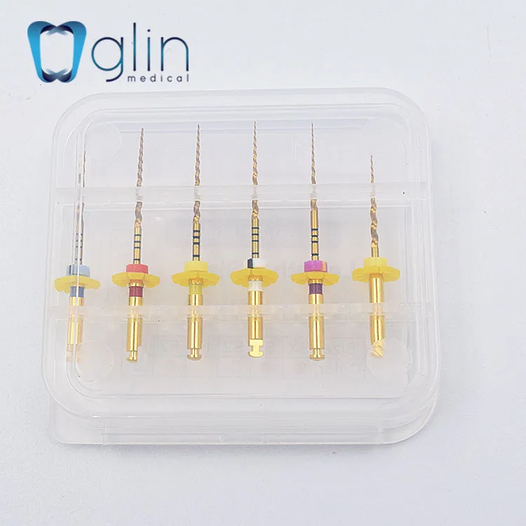 Облицовочная медицинская Золотая активация тепла стоматологические вращающиеся файлы гибкая эффективная резка с нанопокрытием