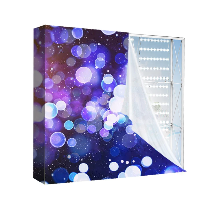 Custom straight curved foldable trade show exhibition photo booth backdrop seg pop up display Light Box
