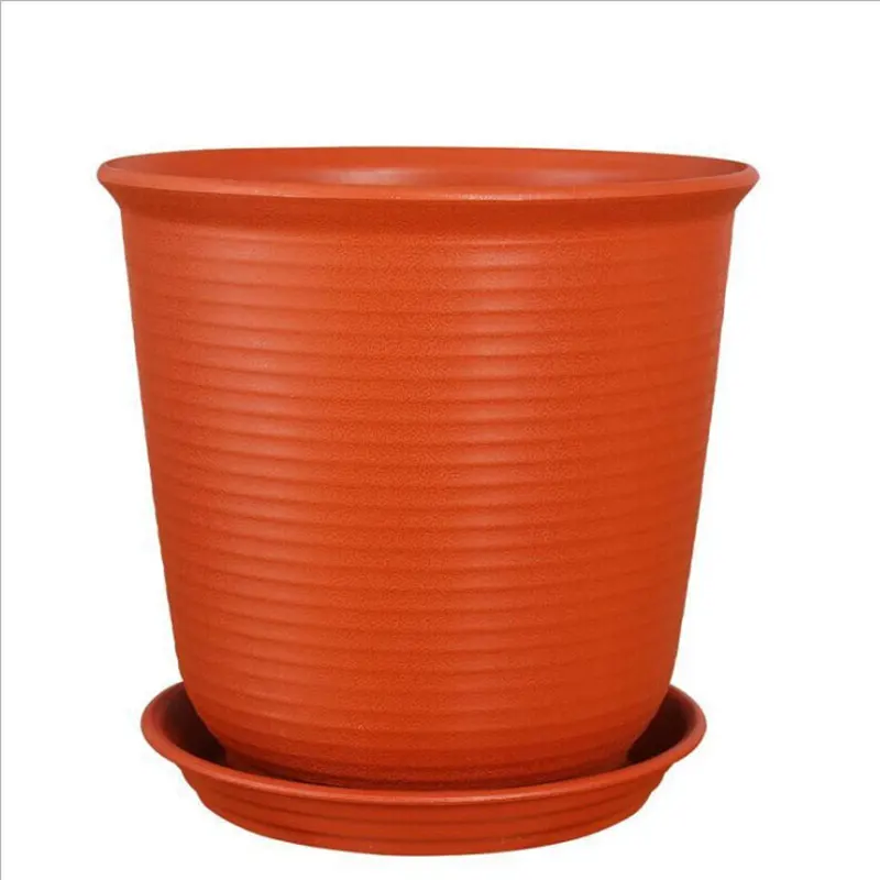 Nursery Pots for Plants Plastic Pots with Drainage Hole Saucer for Gardening Plants Flowers Garden Home Office