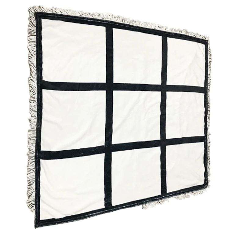Wholesale wonderful warm comfortable portable 9 panel sublimation print throw blanket