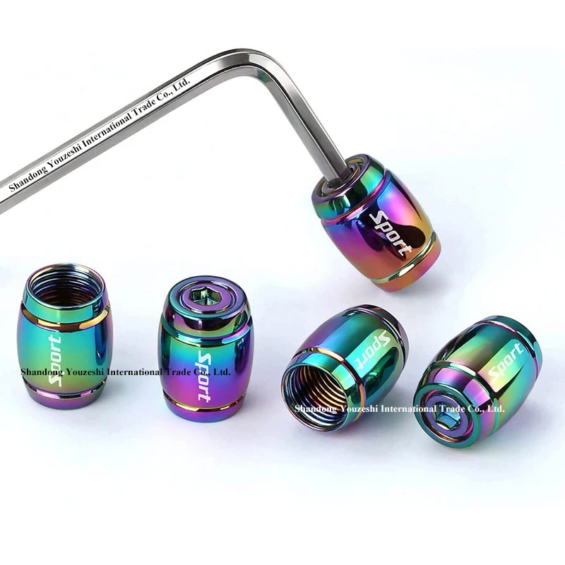 Alloy Aluminium  Tyre Valve Stem Cover Sport Anti-theft Colorful Tire Valve Cap For Universal Car
