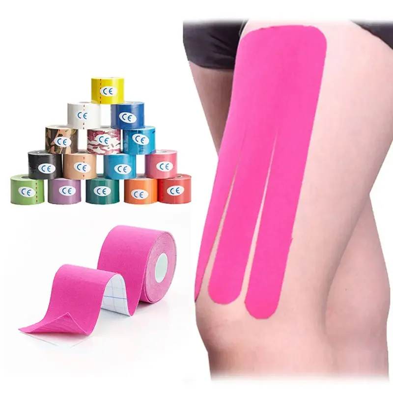 2.5/3.8/5/7.5 cm*5 m Cotton Strapping Waterproof Muscle Kinesios Face Kt Tape Fitness Medical Athletic Sport Kinesiology Tape