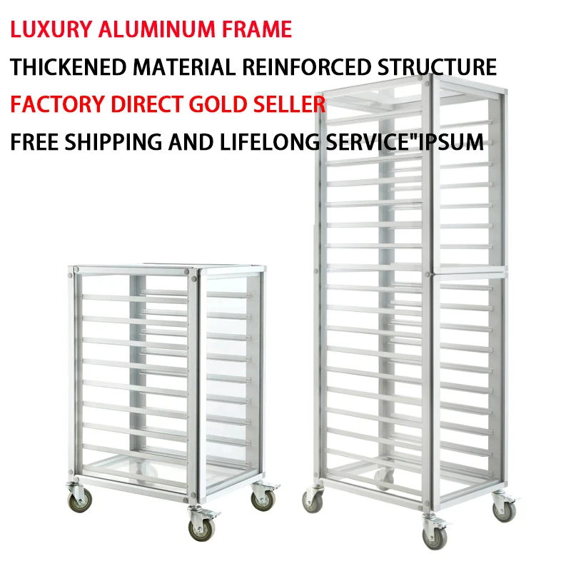 BACKPRO aluminum trays by high heat tolerance large food display trolley baking tray rack trolley