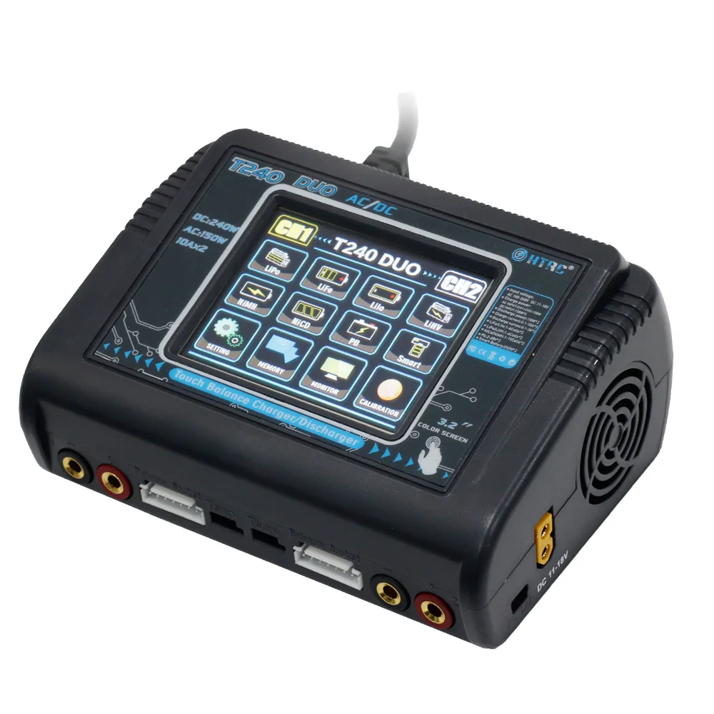 T240 DUO AC 150 Вт DC 240 Вт 10A двухканальный RC lipo зарядное устройство для LiPo LiHV LiFe Lilon NiCd NiMh Pb батарея