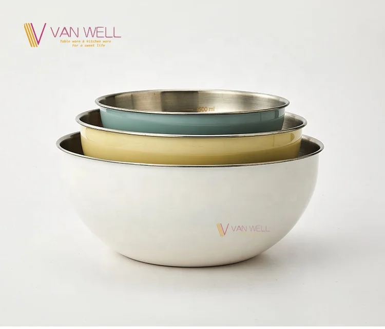 Stainless Steel Mixing Bowls Set Nesting Bowls Kitchen colorful Food Storage Organizers Ecofriendly salad maker