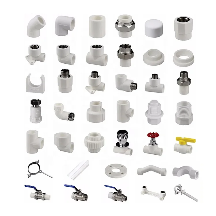 OEM ODM Plumbing Materials Size Color 20mm 25mm 32mm Plastic Brass Thread Tee Elbow Pipe Fittings PPR