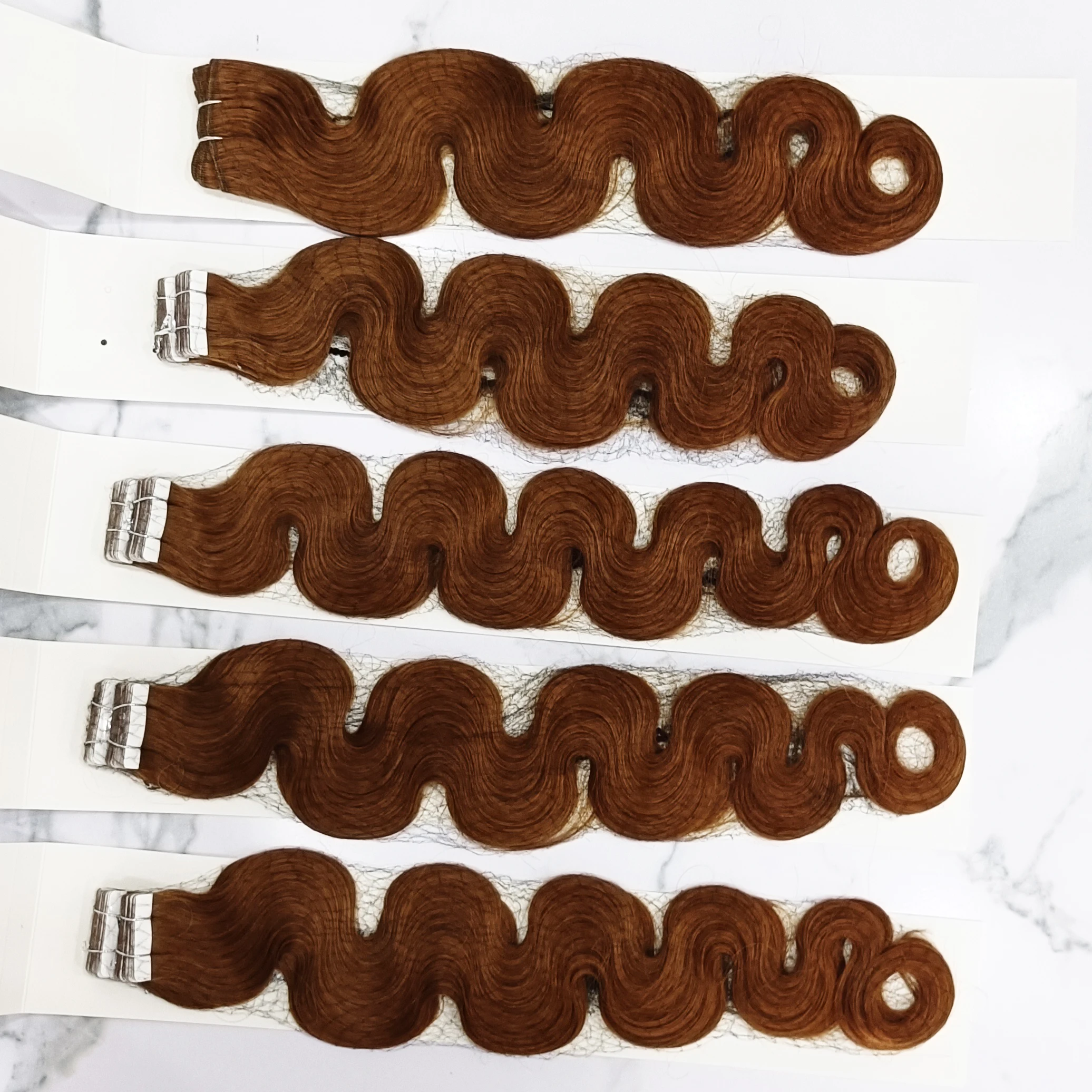 Wholesale Double Drawn Natural Hair Loose Body Wave 100 Human Remy Tape Ins Hair Extensions Tape In Hair