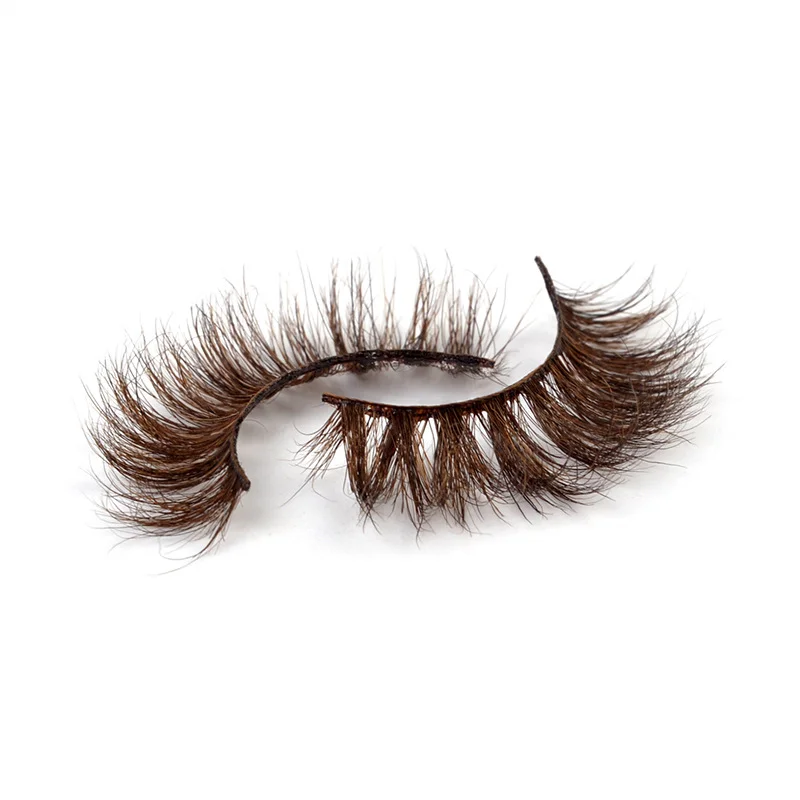 Wholesale Blonde Full Strip Colorful Eyelashes Natural Thick Long 6D Real Mink Brown Eyelashes