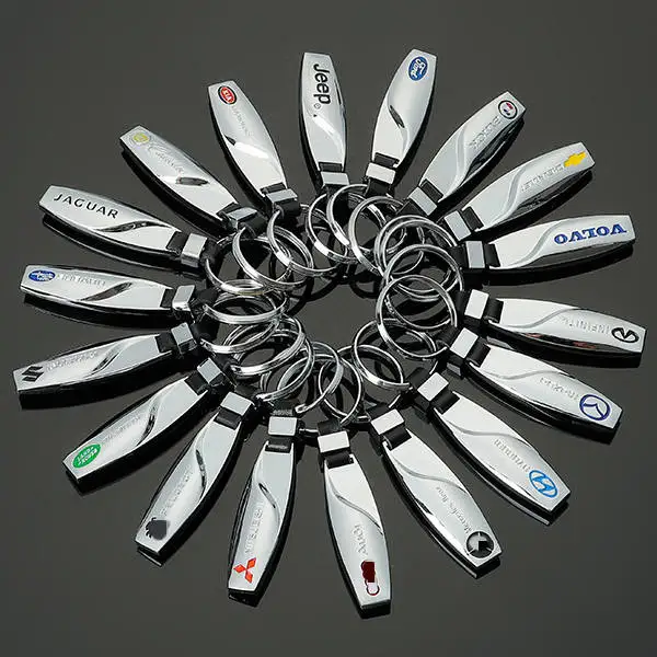 Wholesale Water drop automotive gifts keyring llavero custom auto logo metal car keychain