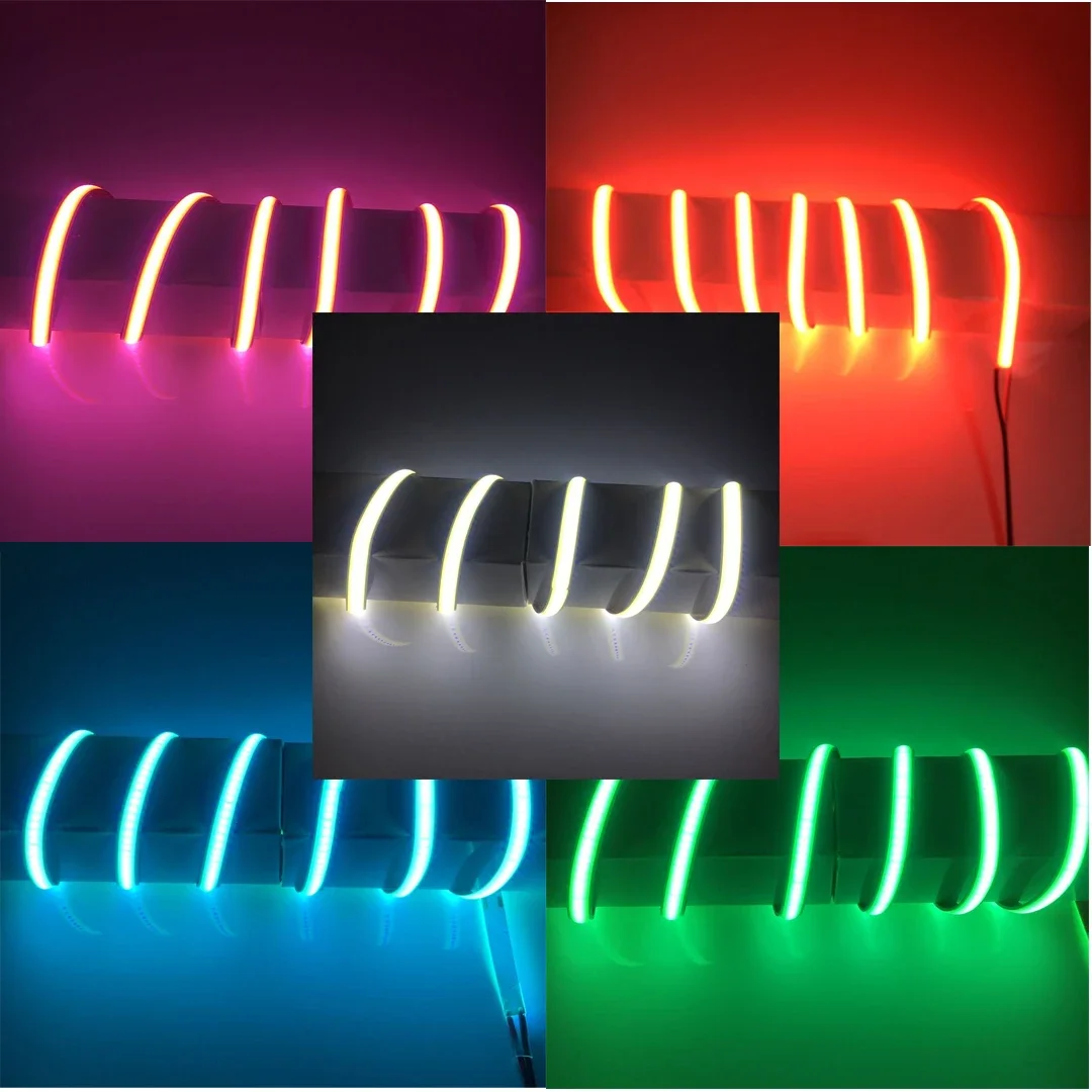 600X6mm Soft COB LED Strip Light Car Vehicle Modification Parts Warm Cold White Color 12V white/sky blue/pink/red/green rgb manu