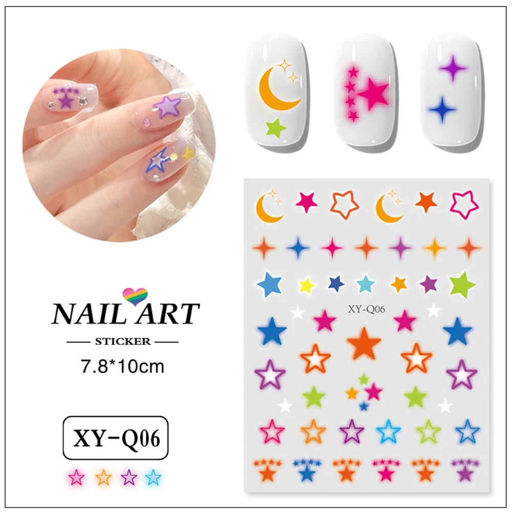 2D Plastic Manicure Nail Stickers for Beauty Enhancements Decals Product Type