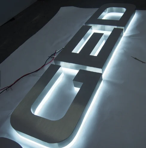 Outdoor indoor aluminium acrylic stainless steel backlit 3d sign letters back sign shop led signage backlit sign