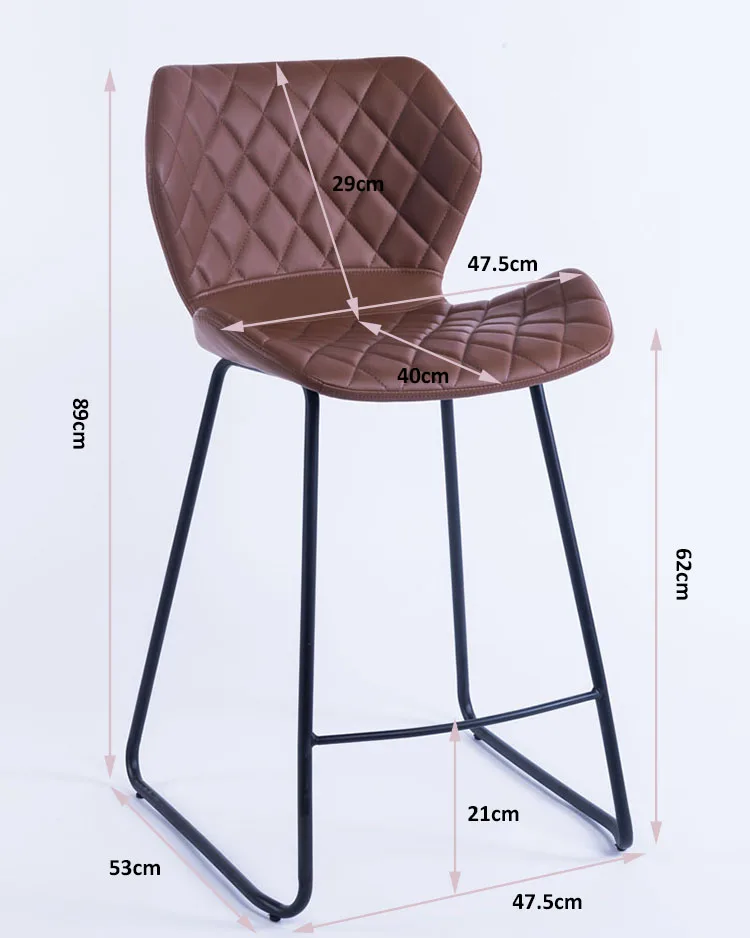 2022 Selling Well New Design Bar Chairs PU Leather Metal Frame Cafe Bar Stools