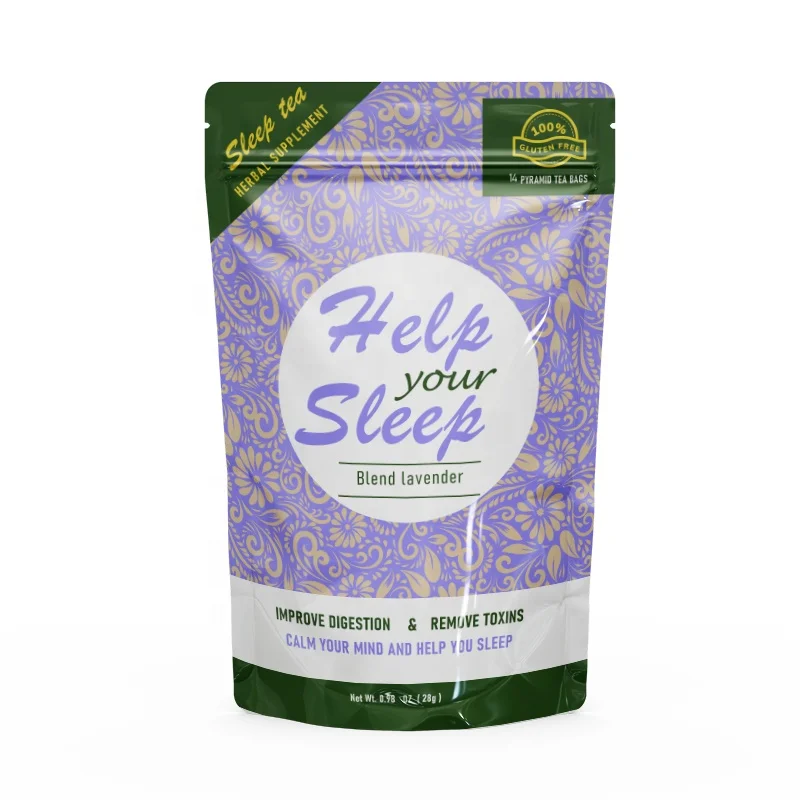 Customized wholesale 14 Days Mix Herb Detox Sleeping Tea with chamomile and lavender