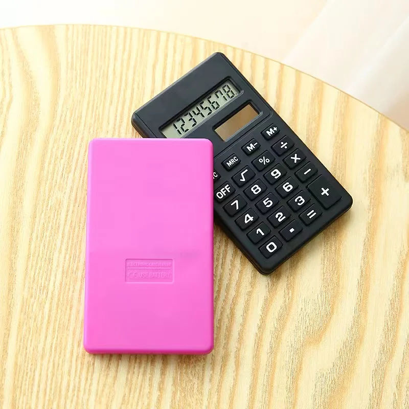 Цветной простой мини-калькулятор на солнечной батарее с пользовательским логотипом для продвижения бизнеса школьный сувенир подарок