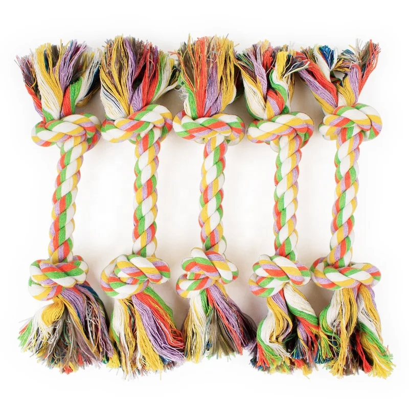 
Pet Dog Cotton Chew Knot Toy Durable Braided Bone Rope Funny Tool 