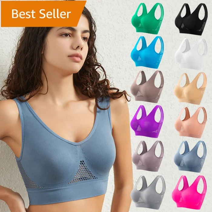 China factory Women Plus Size S-5XL Seamless Wireless Comfort Padded Sleep Hollow Out Bralette Yoga Fitness Everyday Bra