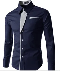 Оптовая продажа, новый дизайн мужской рубашки Enerup с длинным рукавом, Мужская Корейская приталенная формальная повседневная мужская рубашка