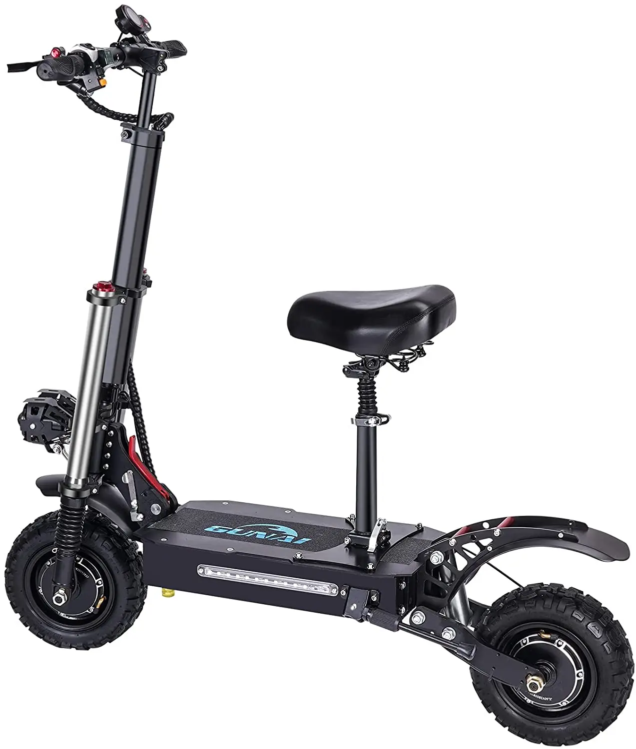 11' Tire 60V33Ah Battery Dual Motor Top Speed 80-85km/h Foldable Double Suspension Portable Off-road Electric Scooter with Seat