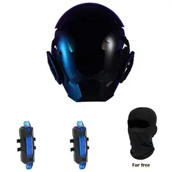 CYBER00  Cyberpunk Gothic helmet Mask  for Adult  mask Halloween Cosplay Costume Accessory with LED Lamp Futuristic Helmet