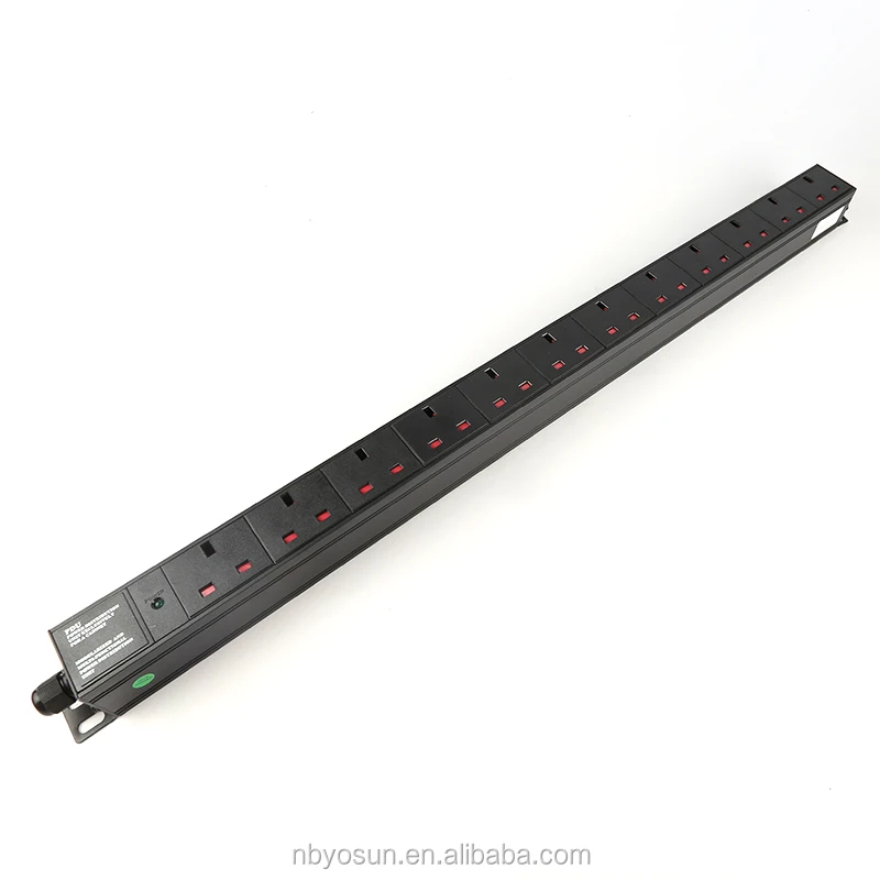Custom made 13A UK Type Power Distribution Unit  PDU 12 way power indicator