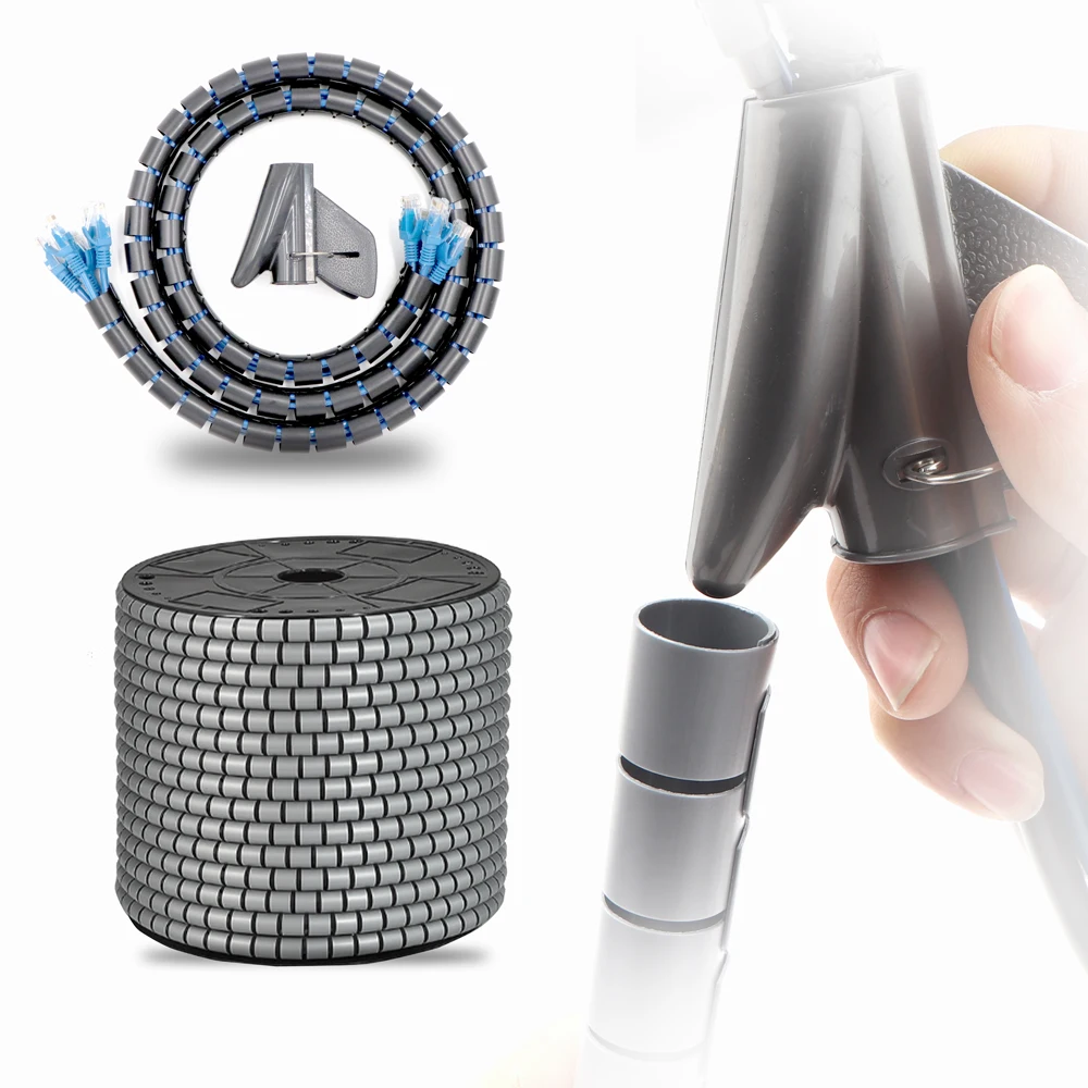 Спиральная оберточная лента для управления трубкой, обмотка проводов, спиральная трубка, гибкий шнур с покрытием, защитный Соединительный рукав, шланг для автомобиля